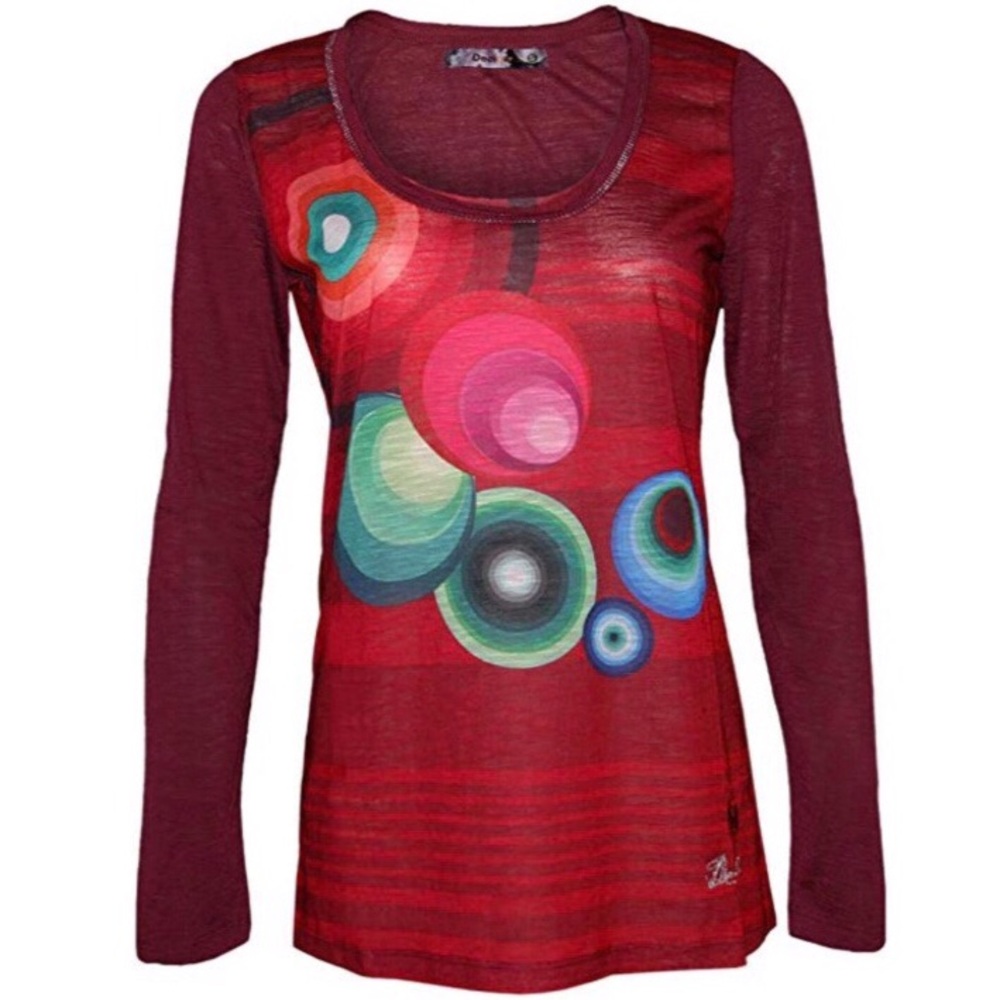 Desigual Keila Long Sleeve Print T-shirt Size M